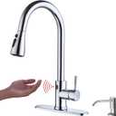 Keer Touchless Faucet with Pull-Down Sprayer, Polished Chrome, Hands-Free, 3 Modes, Single Handle, Easy Assembly