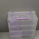 ArtBin Super Satchel Double Deep Compartment Box with Purple Accents in a 3 Pack - Art Storage with 8 Removable Compartments, Smart Closure for Craft Supplies (Purple - Pack of 3)