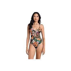 La Blanca Women's Underwire Lace Up One Piece Swimsuit, Multi, (size 6)