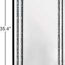 KOHROS Crush Diamond Bathroom Mirror 36" x 24" Crystal Mirrors for Wall Decor Rectangle Wall Mirror for Bathroom, Entryway and Bedroom, Easy to Install