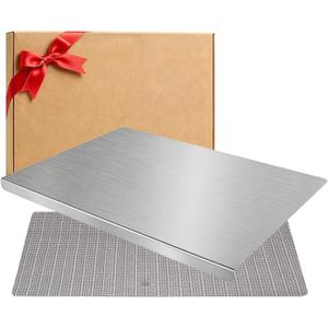 L-Shaped Stainless Steel Cutting Board for Kitchen,Small Cutting Boards 15.7x11.8 Inch Non-Slip Dishwasher Safe Double-Sided Use for Suitable for Meat, Fruits, Vegetables, BreadBaking (gift box)