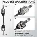 NEW Left Front Right Front CV Axle Shaft Assembly fits for Toyota Sequoia 2001-2007 4.7L, for Toyota Tundra 2000-2004 3.4L&2005-2006 4.0L&2000-2006 4.7L, 4WD Only, Driver and Passenger side, 2-Pack