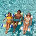 Sloosh 3 Pack Inflatable Pool Float Hammock, Water Lounges, Multi-Purpose Swimming Pool Accessories (Saddle, Lounge Chair, Hammock, Drifter), Lake, Outdoor, Beach (Dark Blue/Yellow/Orange)