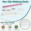 17.5'' Non-Slip Mahjong Racks with Pushers and Bag | Set of 4 All-in-One Tile Rack and Pusher,Clear Acrylic Mahjong Tile Holder for American Mahjongg Accessories (Clear)