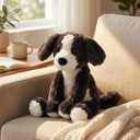 Dog Stuffed Animals Douglas Border Collie Dog Plush Toy 9.4-Inch Soft and Premium Puppy Plush Toy Gift for for Babies Children Adults,Black and White,Companionship