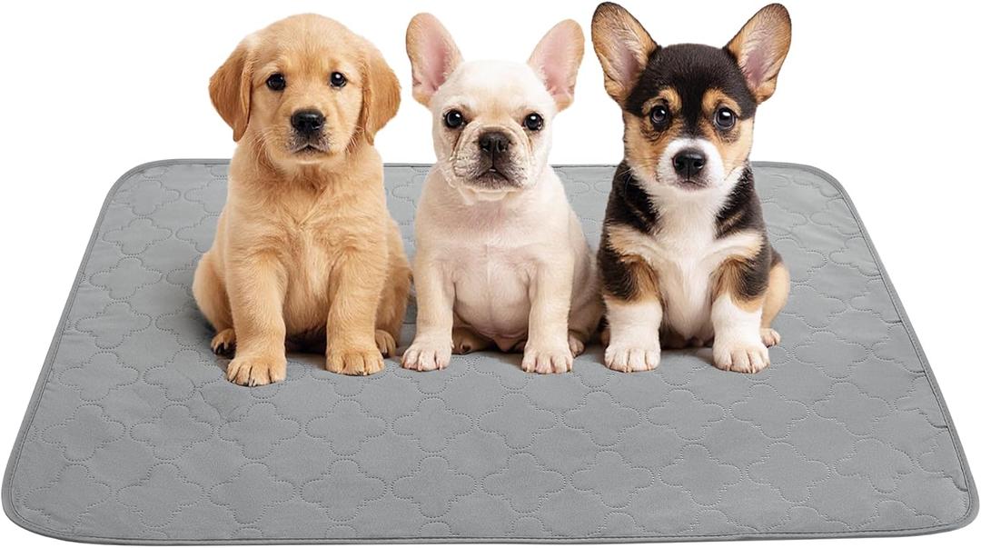 Waterproof Dog Blanket Pet Couch Cover Non-Slip Sofa Covers for Puppy Cat Washable Dog Pee Pads Leakproof for Crate Whelping Box (Grey, 18x25 Inch)