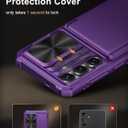 Vihibii for Samsung Galaxy S25 Wallet Case, Built-in Card Holder (4 Cards), [RFID Blocking] & Slide Camera Cover, Military Grade Drop Protection, Rugged Case for Samsung Galaxy S25 6.2", Dark Purple