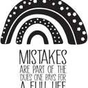 Children Mistakes are Part of The Dues Uplifting Quote Wall Decal Decoration Rainbow Boho Design Life Quotes Lasts Years and Easily Removable - Size: 36 in(W) x 40 in(H)
