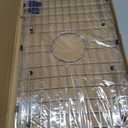 Sink Protector Grid 26-1/16" x 14-1/16", Centered Drain with Corner Radius 3-1/2" for Kitchen Sink Centered Drain with Corner Radius, 304 Stainless Steel Material