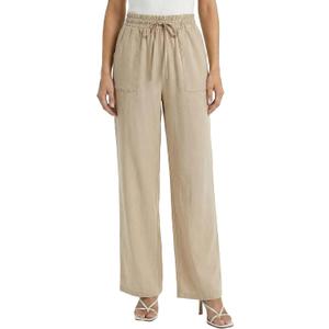 Cotton Linen Pants for Women Casual Wide Leg Trousers with Pockets | High Waist, Drawstring Elastic Waist, Palazzo Pants, Lightweight Lounge, Work Lounge Pant Beach Vacation