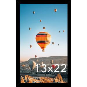 JCJMY 13x22 Picture Frame Black for Poster Photo Picture, Horizontal and Vertical Formats for Wall Hanging, 13 x 22 Wall Gallery Poster Photo Frame for 13 by 22 Photos Posters, Black