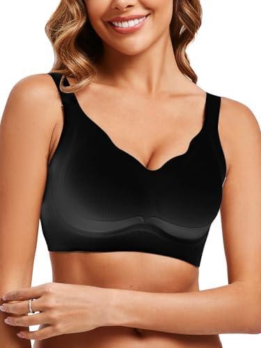 Anti Sagging Full Coverage Bras for Women，No Underwire Bras for Women Wireless Push-Up Size L