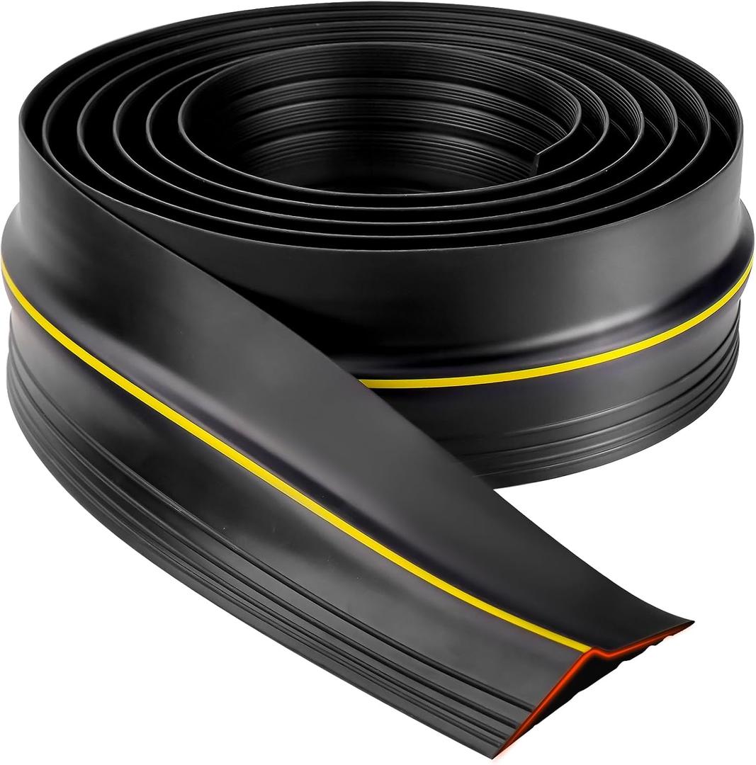 12FT Universal Garage Door Threshold Seal Strip - Garage Door Bottom Weatherproof Rubber Seal Strip DIY Weather Stripping Replacement (Black) by Beaquicy