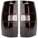 Tail Light Assembly Compatible With 2007-2014 Chevy Tahoe/Suburban Driver and Passenger Side Smoke Red Rear Brake Lamps With Bulb Inside And Wiring Harness Replaces# GM2800196 25862701 22837923