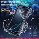 ONLY for iPhone 16 Pro Max Case Waterproof Dustproof, [Built-in Screen Protector] IP68 Waterproof [12FT Military Shockproof] Full Body Heavy Duty Protective Phone CaseBlack