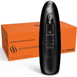 Plug-in Essential Oil Diffuser - Silent & Waterless Aromatherapy - Cold Air Diffusion, Wide Area Coverage up to 500 SqFt - Ideal for Home, Office, Spa (Plug-in Diffuser - Black) (1 Pack)