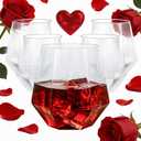 Goodluck 40 PCS Diamond Stemless Plastic Wine Whiskey Glasses, 12 Oz Disposable Cocktail Glasses, Suitable for Weddings, Birthday Parties, Family Gatherings, Bars, etc (Clear)