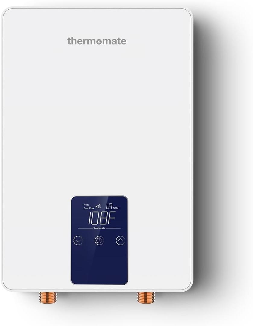 Mini Tankless Water Heater Electric 110V ~ 120V for Sink, ThermoMate 4.5kW 37.5A at 120V Small Point of Use Water Heater CSA Approved, Must HardWird Requiring 10AWG Wire
