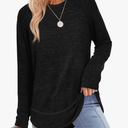Sampeel Long Sleeve Shirts for Women Tunic Tops Loose Fit Dressy Crew Neck Pullover Basic Sweaters for Women 2025, Size XL