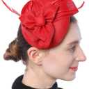 Fascinators Hat for Women Girls Sinamay Flower Feathers Tea Party Cocktail Headband Hair Clip