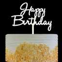 OIXCMNJQ Happy Birthday Cake Topper,Birthday Party DecorationMirror Silver Acrylic