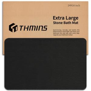 THMINS 2 Pack Stone Bath Mat, 24''x16'' Stone Shower Mat