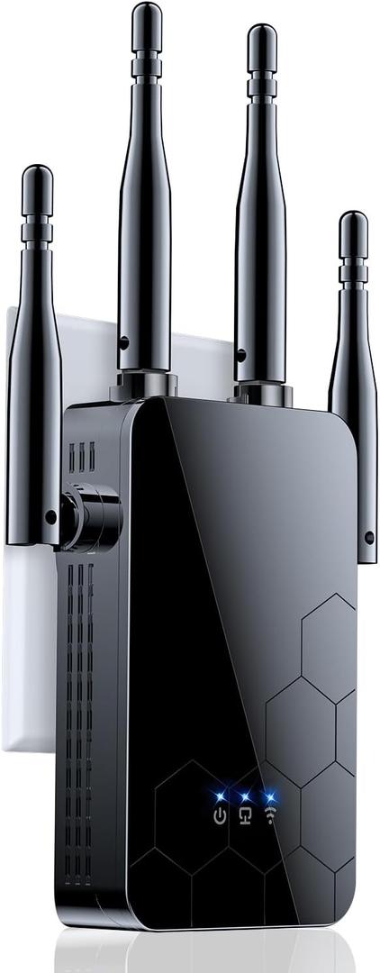 Wireless Routers Amplifier, WiFi Extender Internet Booster, Mesh Wi-Fi 80% Faster | Broader Than Ever, 1 Tap Setup, Support More Network Devices at Home