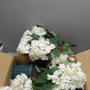 QIANYUN Faux Hydrangea Tree 30" Tall (2 Pack), Artificial Hydrangea Plant in Pot with White Flowers, Realistic Hydrangea Tree for Indoor Outdoor Porch, Patio, Home Decor