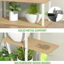 Plant Stand Shelf Indoor with 6 Grow Light, 7 Tiered 65" Tall White Large Half Moon Lighted Plant Rack Holder, 2 Pack Big High Circular Arch Multi Herb Stand with Built in LED Grow Light Set