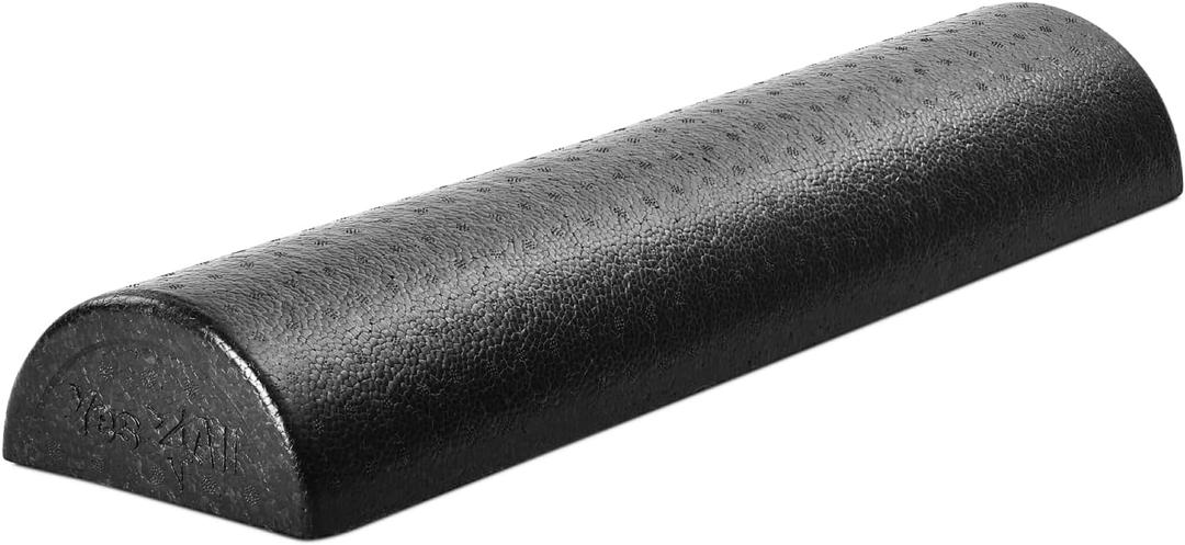 Yes4All High Density Half Round Foam Roller Support Pain Relieved, Physical Therapy, Back, Leg and Muscle Restoration, 12", 18", 24", 36" (Black)