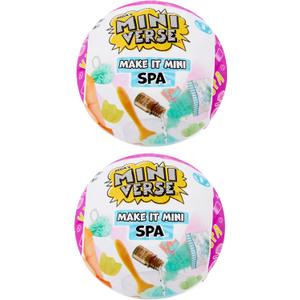 MGA's Miniverse Make It Mini Spa (2 Pack), Mini Collectibles, Mystery Blind Packaging, DIY, Really Works, Real Spa Products, Collectors, 8+