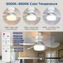 OOWOLF Ceiling Fan with Light and Remote, Low Profile Flush Mount Bladeless Ceiling Fan, 3 Color 3000-5000K, Dimmable LED Light, 3 Wind Speeds, Timer & Memory Function, Quiet Small Ceiling Fan 20.5"