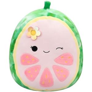 Squishmallows Original 16-Inch Lena Pink Guava Fruit with Flower - Official Jazwares Large Plush