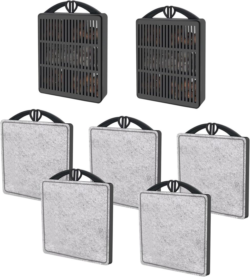 GOZILLA Aquarium Filter Cartridges,Fish Tank Filters Accessories Set,Turtle Tank Filter Replacement Includes 5 Filter Cartridges and 2 Filter Boxes, Only Suit for GZ-107 Low Water Level Tank Filter
