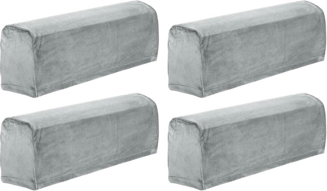 uxcell 4 Pcs Sofa Armrest Covers Stretch Couch Armrest Cover for Chairs Sofas Couch Arm, Scratch-Resistant Sofa Arm Cover, Light Gray