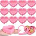 Wesiti 6 Pcs Small Heart Shaped Boxes with Window Valentine's Day Gift Boxes Plastic Storage Container for DIY Projects Presents Candy Jewelry Mother's Day Gifts (3.5 x 3 x 1.2 Inch,Pink)