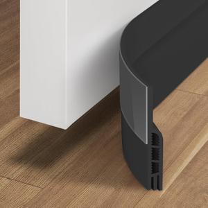 Holikme Door Draft Stopper Under Door Draft Blocker Insulator Doors Sweep Weather Stripping Noise Stopper Strong Adhesive, Black (41 Inch)
