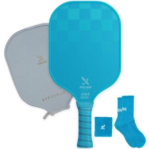 Pickleball Paddle Carbon Fiber USAPA Approved Thicker Honeycomb Core Pickle Ball Rackets Gift with Cover for Women and Men (Blue)
