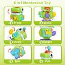 2 x Dinosaur Busy Cube, Sensory Toys for Toddlers 1-3, Activity Cube Baby Travel Toy for Infant Baby 9-12-18 Months, First 1st Birthday Gifts for Boys Girls