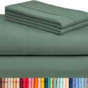 LuxClub 4 PC Queen Sheet Set, Breathable Luxury Bed Sheets, Deep Pockets 18" Wrinkle Free Cooling Sheets Machine Washable Hotel Bedding Silky Soft - Tree Moss Green Queen