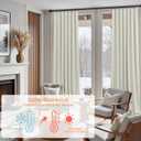 KOUFALL Linen Blackout Curtains 60 Inch Length, 2 Panels Set 5FT 5 FT Long Boho Black Out Curtains for Bedroom
