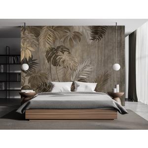 Cliouar-Turtle Backed Bamboo Plantain Leaf Plant Wall Mural Wallpaper for Bedroom Living Room 103" x 69" (Not Peel and Stick)