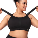 Zip Front Adjustable High Impact Sports Bras for Women Large Breasts Full Coverage Workout Running Removable Pads, XLarge
