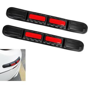 2 PCS Car Bumper Protector Strip, Reflective Anti-collision Protector for Safety Warning, Foldable Waterproof Guard Strip, Self-adhesive Scratch Cover Decorative Film (Fluorescence Red)