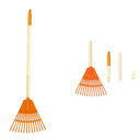 Kids Rakes, 2 Pieces 31" Heavy Duty Lawn Tool for Leaves, Child Size, Plastic Head & Wooden Handle, Gardening Tools for Boys Girls Gifts Age 3 Year Old and Up (Orange)