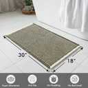MIULEE Set of 2 Waffle Bathroom Rugs, Boho Bath Rugs Non Slip Washable, Super Absorbent Bath Mats, Ultra Soft Rubber Backed Shower Mats for Bathroom Floor, Tub, Green & Cream, 18x30 Inch