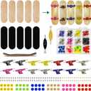 Premium Wooden Fingerboard Deck - Includes Prolific Foam Tape & Multicolour Wheels, The Classic - 30mm x 100mm - Pre-Drilled Holes Size (164PCS Finger Skateboard DIY Set)