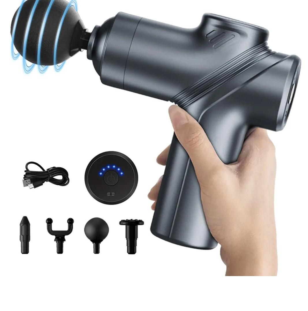 LEERCON Massage Gun Deep Tissue, Silent Brushless Motor and Portable Massage Gun with 4 Interchangeable Heads for Deep Muscle Relief and Relaxation, Relax Gift