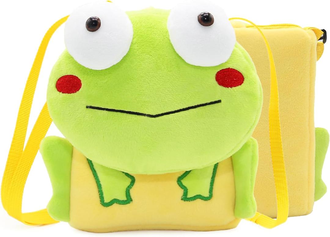 Animal Toddler Satchel for Kids,Cute Plush Cartoon Mini Backpack for Kids,Little Toddler Bookbag Ages 2-6 Years(Frog)