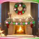 Simgoing 24 Pcs Pink Green Christmas Tree Ornaments 2.4 in Witch Christmas Balls Tree Decoration Princess Birthday Party Decor Witch Movie Accessories for Holiday Pastel Xmas Mantel Home Decor